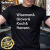 Alt Text: Official Wiseman Glover Koch Hansen T-Shirt featuring a stylish design and logo, perfect for fans and collectors.