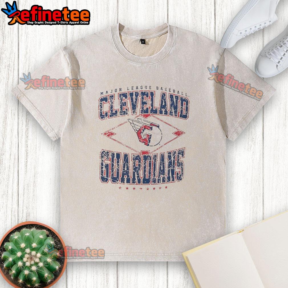 Alt Text: Original Cleveland Guardians Major League Baseball Cooperstown Diamond Washed T-Shirt in vibrant colors.
