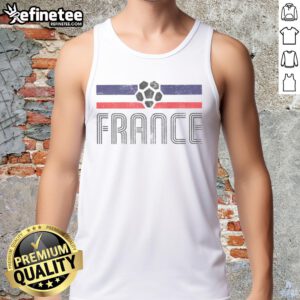 Original France Retro Stripe World Cup Football Tank Top featuring classic design and vibrant colors for fans.