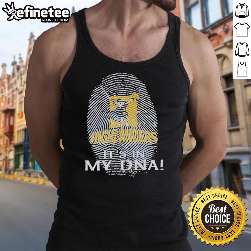 Highlanders Rugby Club 2026 tank top featuring 'It's In My DNA' fingerprint design, perfect for fans and supporters.