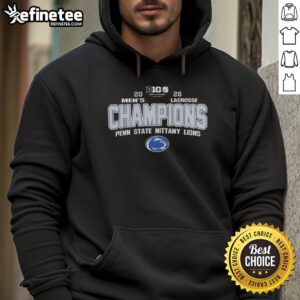 Original Penn State Nittany Lions men's lacrosse 2026 Big Ten Conference Champions hoodie, showcasing team pride and style.
