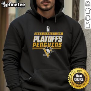 Alt Text: Original Pittsburgh Penguins Ice Hockey 2026 Stanley Cup Playoffs Logo Hoodie displayed on a hanger.