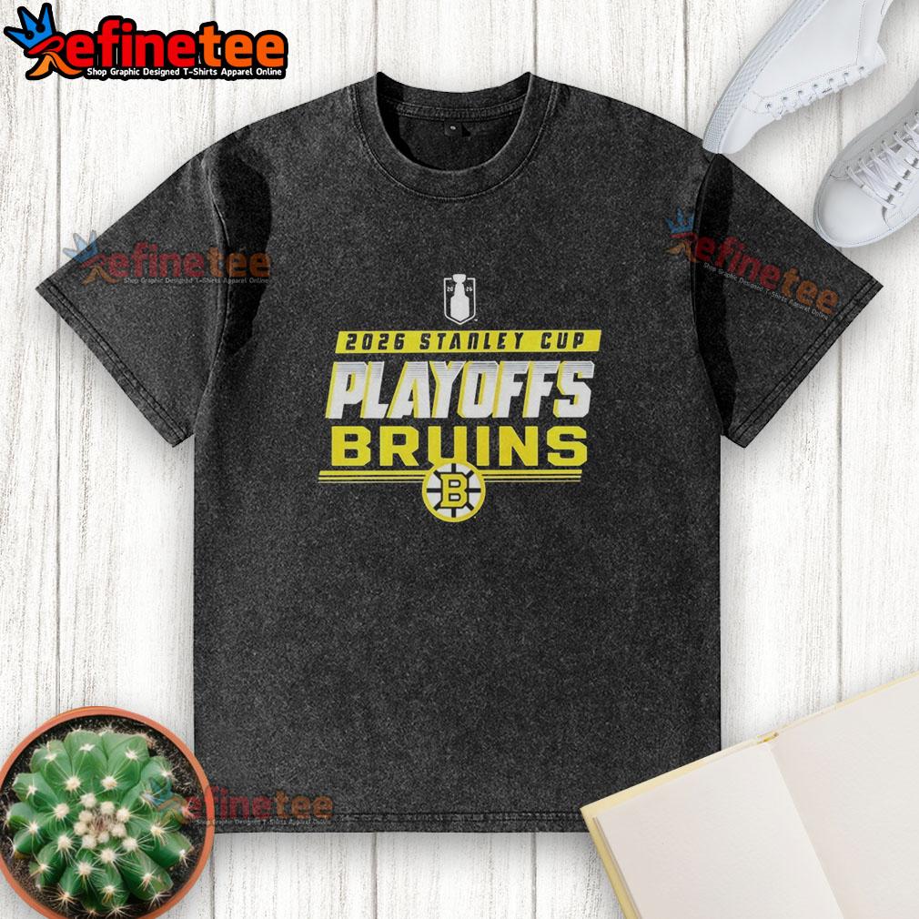 Premium Boston Bruins NHL 2026 Stanley Cup Playoffs washed t-shirt featuring team logo and comfortable fit.