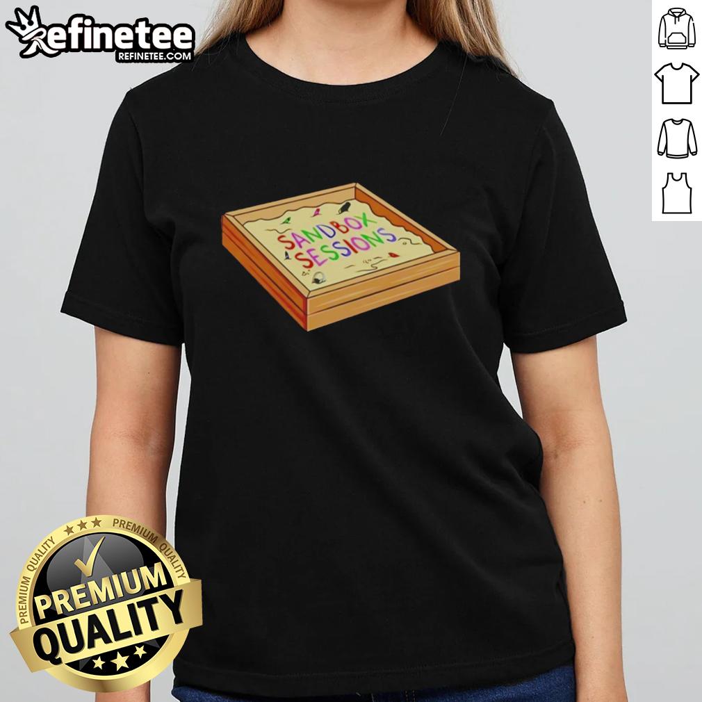 Premium Sandbox Sessions logo on a stylish ladies tee, perfect for fashion-forward casual wear.