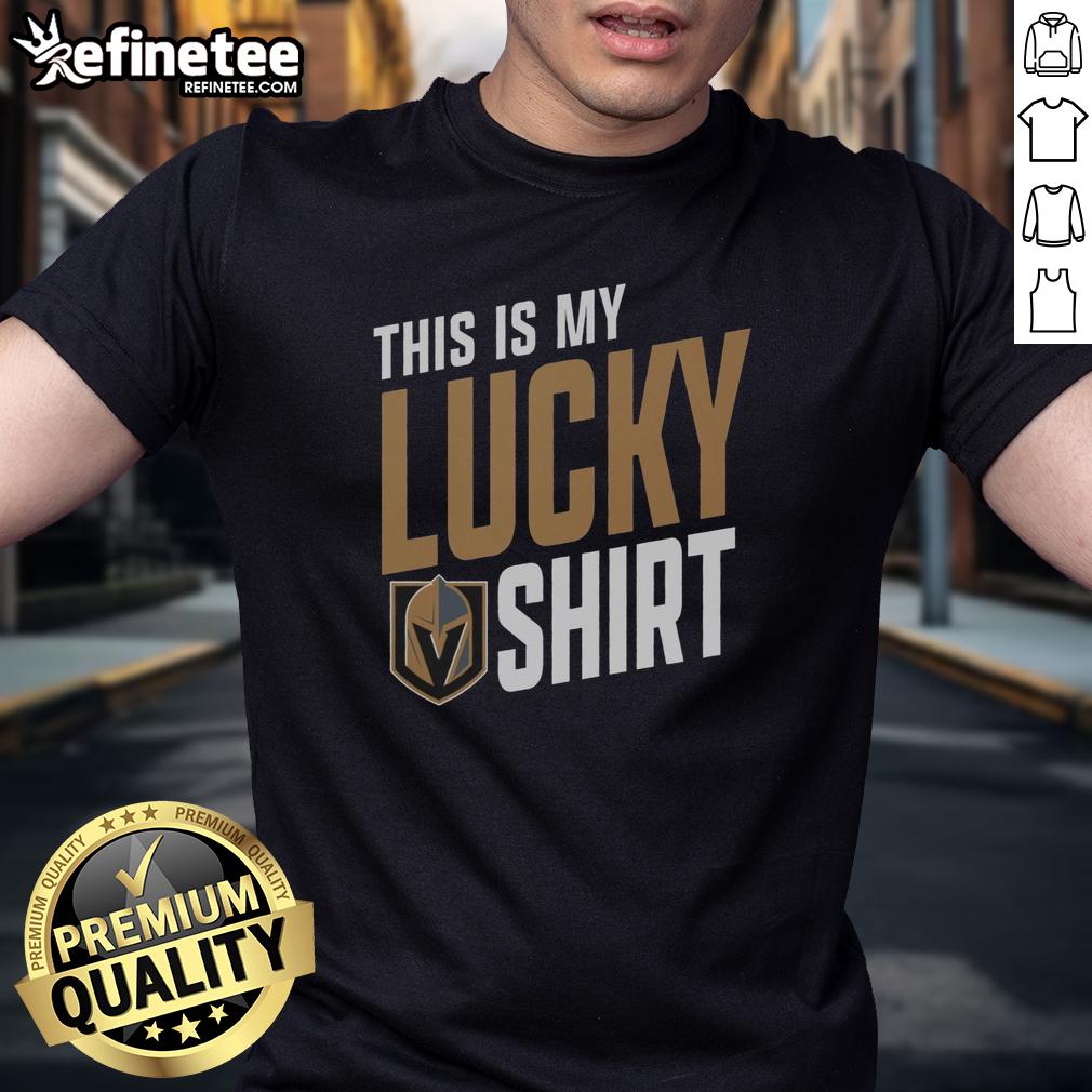Premium Vegas Golden Knights 'This Is My Lucky' T-Shirt featuring team colors and logo for fans and sports enthusiasts.