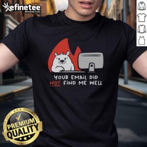 Alt Text: Premium bear t-shirt featuring Your Email Did Not Find Me Well slogan, perfect for casual wear and unique gifts.