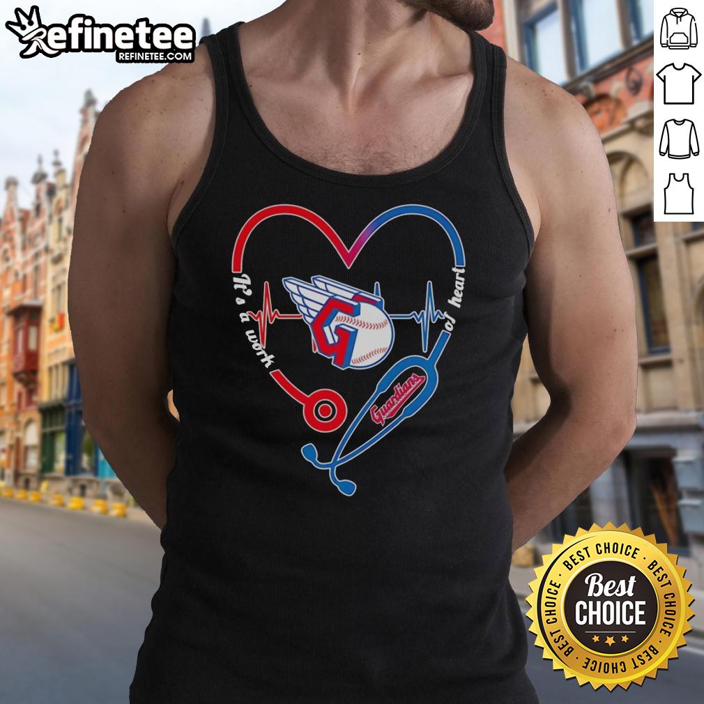 Pretty Cleveland Guardians heart and soul tank top featuring a stethoscope and heartbeat design, perfect for fans.