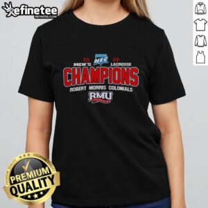 Alt Text: Stylish NCAA Robert Morris Colonials 2026 Northeast Conference Tournament Champions ladies tee in vibrant colors.