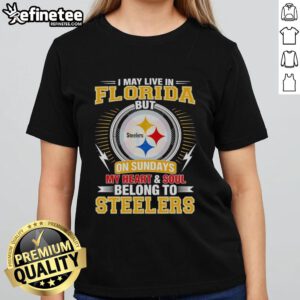Pretty Pittsburgh Steelers ladies tee, perfect for fans living in Florida, showcasing pride for the Steelers on game days.