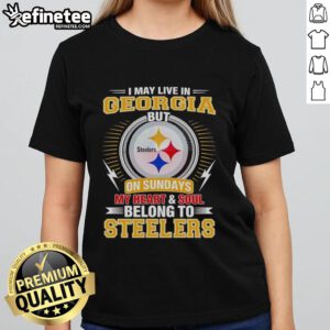 Pretty Pittsburgh Steelers ladies tee, showing team pride with 'My heart and soul belong to Steelers' design.