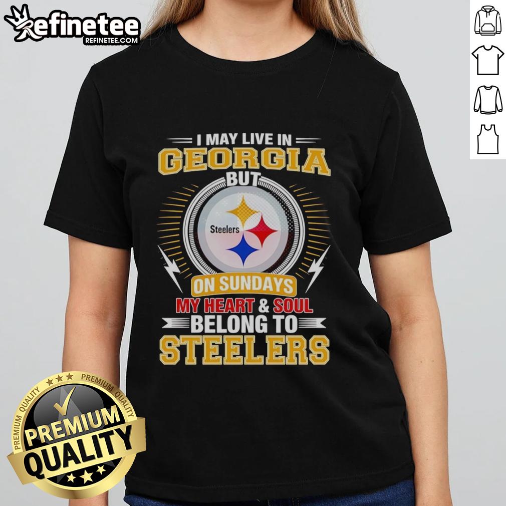 Pretty Pittsburgh Steelers ladies tee, showing team pride with 'My heart and soul belong to Steelers' design.
