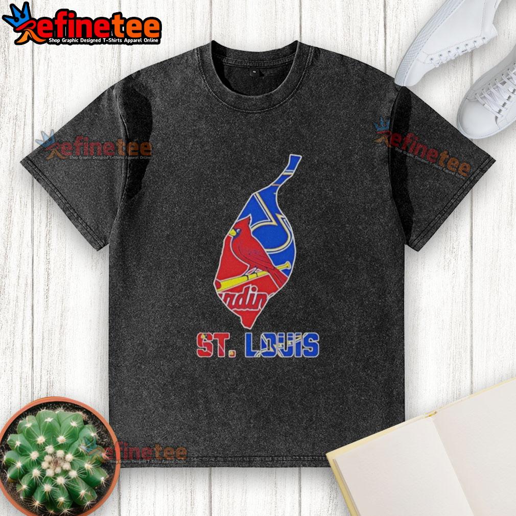 Pretty St. Louis sports teams graphic on a washed t-shirt, perfect for fans and casual wear enthusiasts.