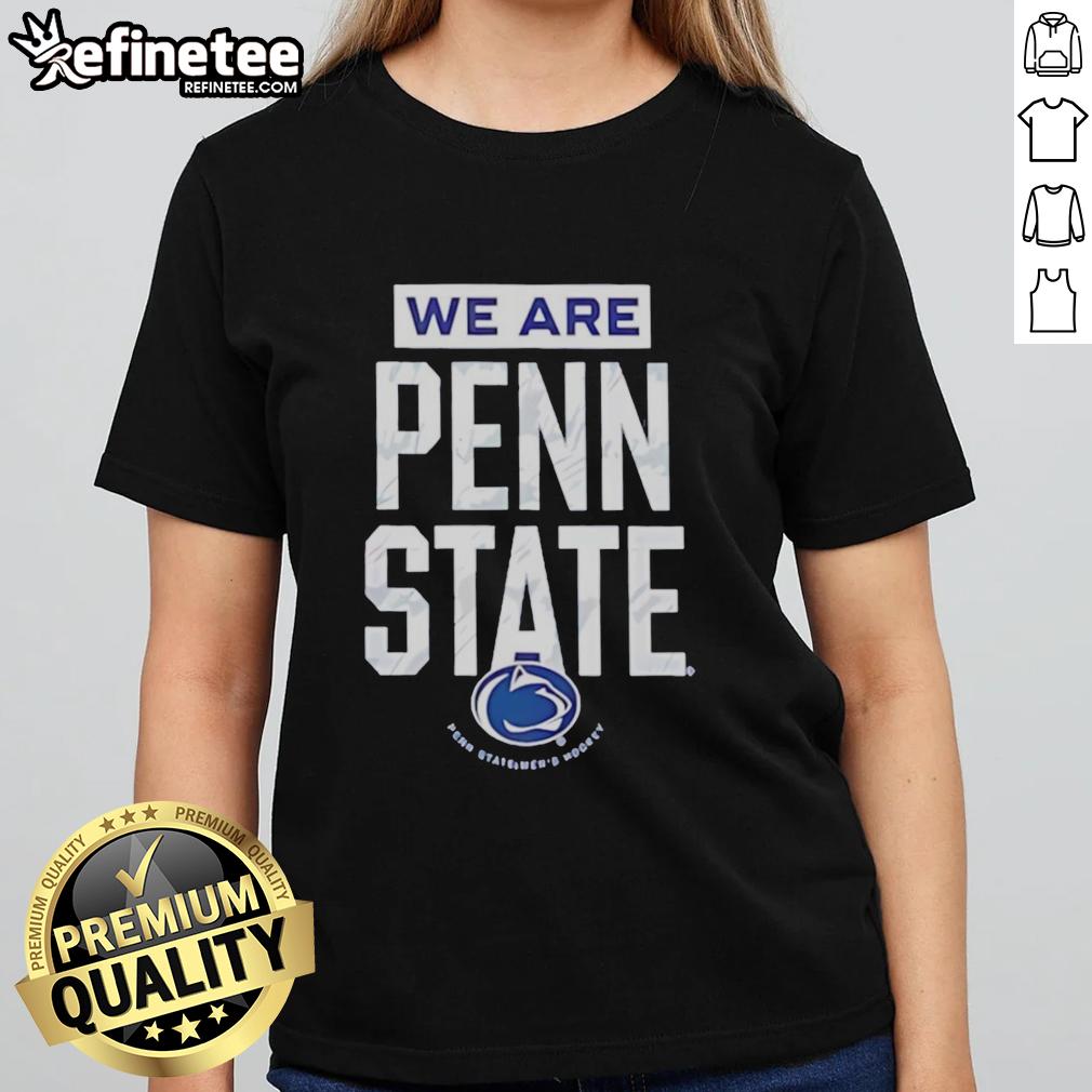 Alt Text: Stylish ladies tee featuring the Penn State Nittany Lions hockey logo, perfect for fans and casual wear.