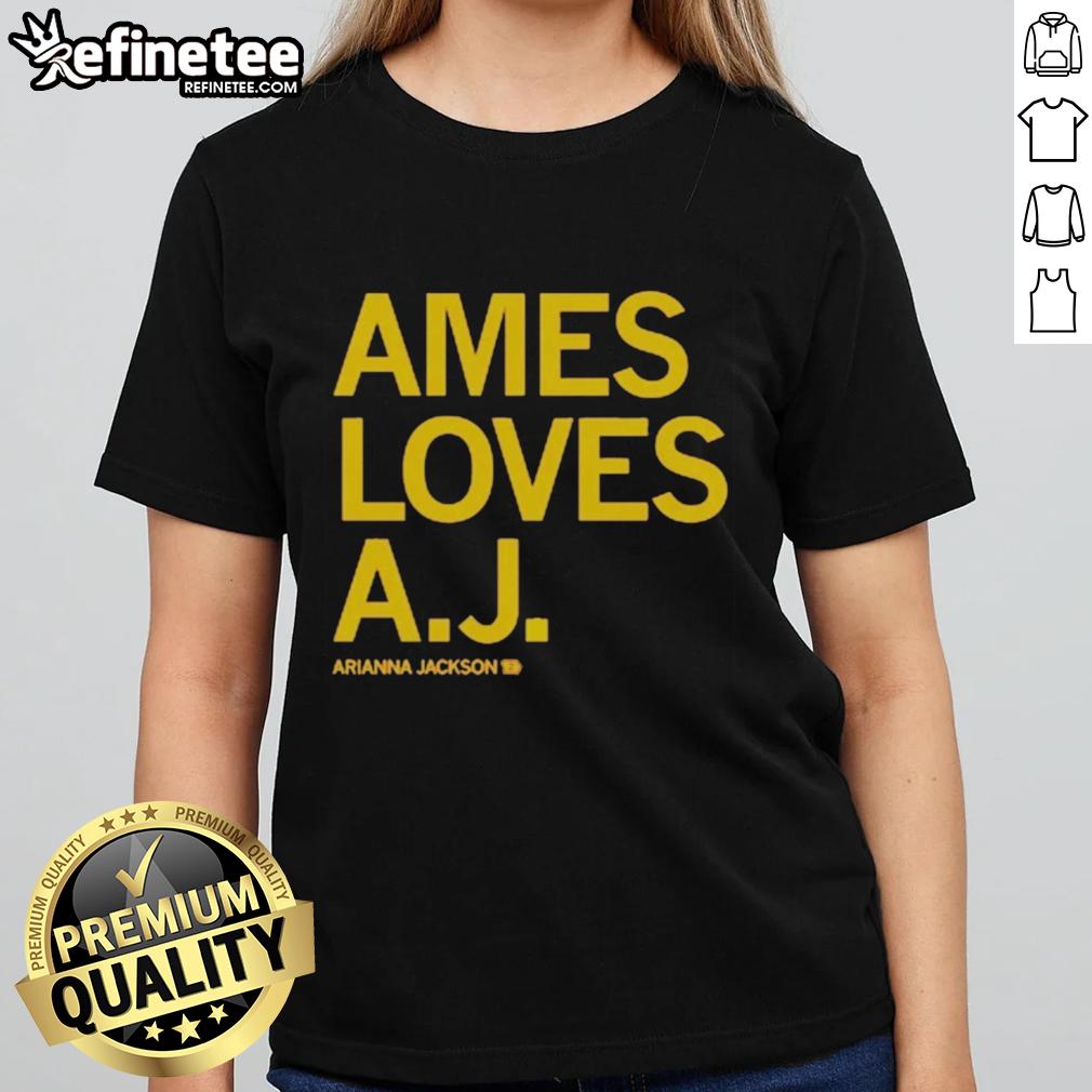 Top Ames Loves A J Arianna Jackson Ladies Tee featuring a stylish design perfect for casual outfits.