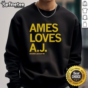 Top Ames Loves A J Arianna Jackson Sweatshirt in vibrant colors, perfect for casual wear and stylish comfort.