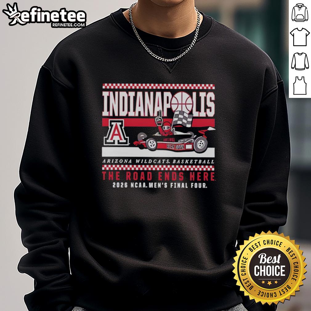 Arizona Wildcats NCAA Final Four Bear Down F1 Car sweatshirt featuring team colors and logo, perfect for basketball fans.