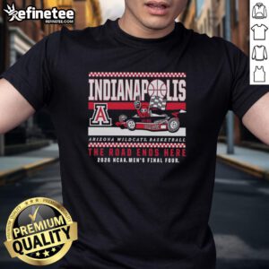 Arizona Wildcats NCAA Men's Basketball Final Four Bear Down F1 Car T-Shirt featuring bold team graphics and vibrant colors.
