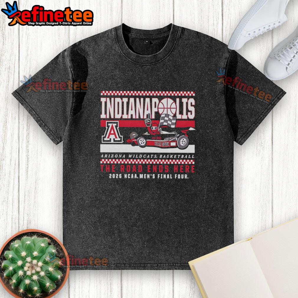 Top Arizona Wildcats NCAA Men's Basketball Final Four Bear Down F1 Car Washed T-Shirt design showcasing team spirit.