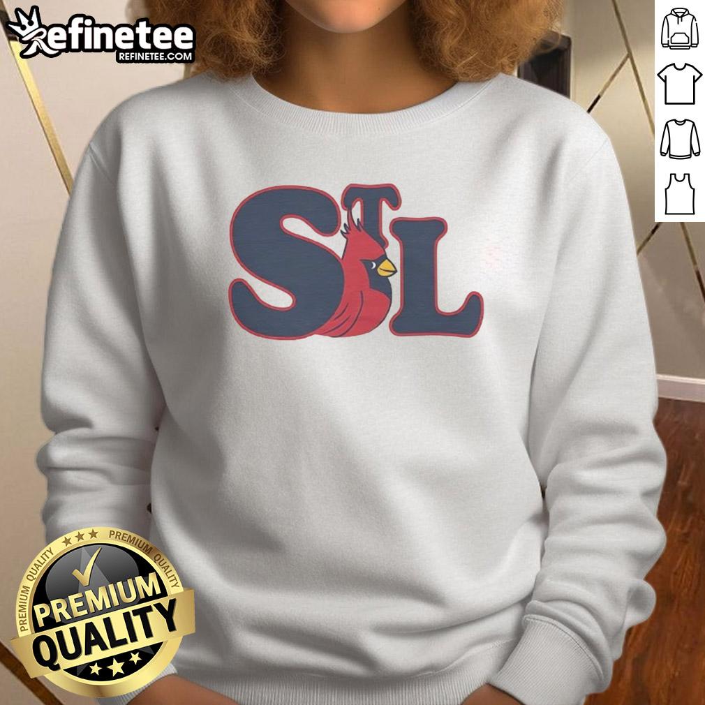 Vintage St. Louis Cardinals red bird sweatshirt showcasing a classic design, perfect for fans and collectors.