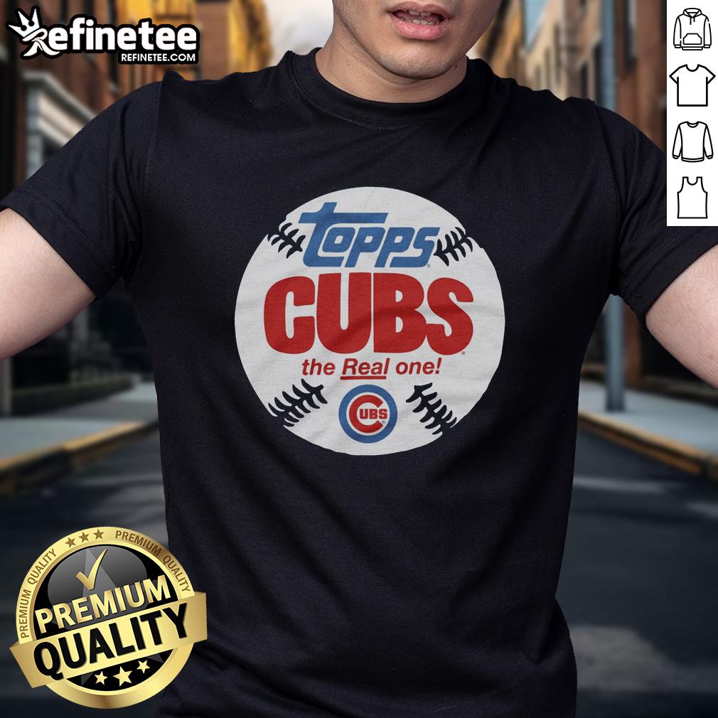 Alt Text: Awesome Chicago Cubs MLB x Topps Baseball T-Shirt featuring vibrant graphics and team logo for fans.