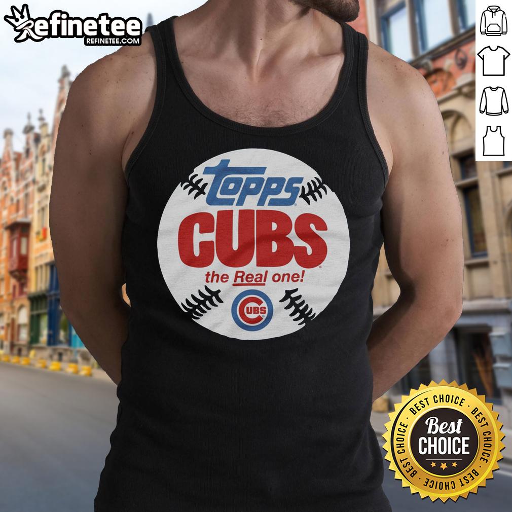 Awesome Chicago Cubs MLB X Topps Baseball tank top featuring vibrant team graphics and a stylish design for fans.