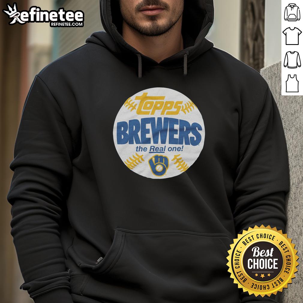 Awesome Milwaukee Brewers MLB X Topps Baseball The Real One Hoodie featuring team logo and stylish design.