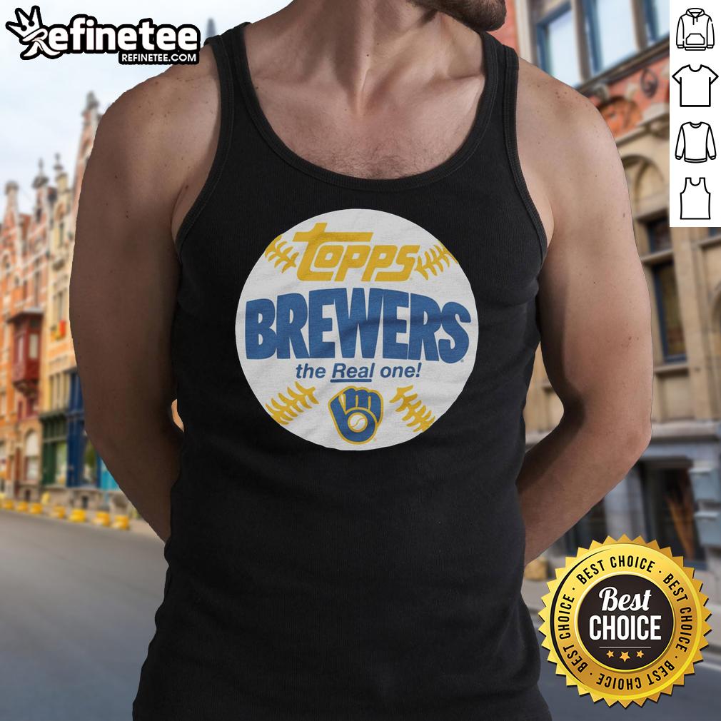 Awesome Milwaukee Brewers MLB X Topps Baseball tank top featuring vibrant team graphics and a stylish design.