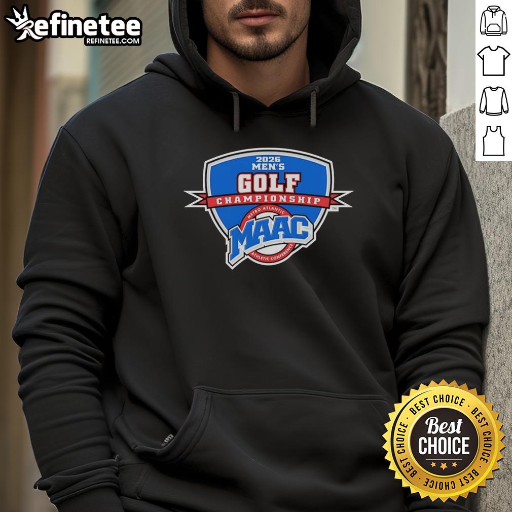 Alt Text: 2026 Good MAAC Men's Golf Championship logo hoodie featuring a stylish design for golf enthusiasts.