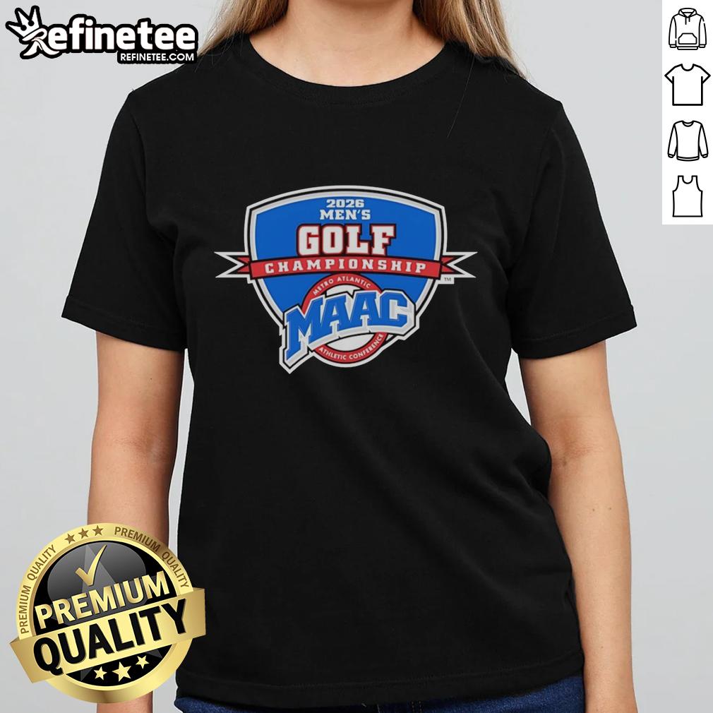 Alt Text: Good MAAC Men's Golf Championship 2026 Logo on Ladies Tee, showcasing vibrant design for the prestigious event.