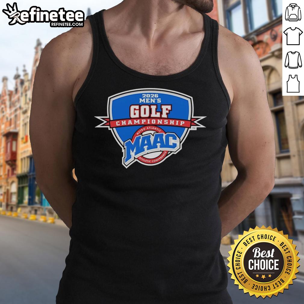 Good MAAC Men's Golf Championship 2026 logo tank top featuring vibrant design and athletic fit for golf enthusiasts.