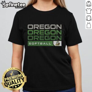 Good Oregon Ducks college softball hype ladies tee featuring vibrant team colors and stylish design for fans.