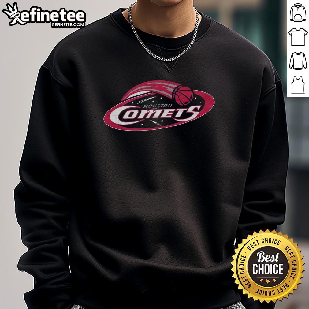 Vintage Nice Houston Comets 97 sweatshirt featuring the iconic team logo and bold colors, perfect for sports fans.