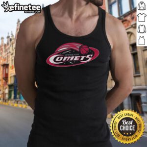 Vintage Nice Houston Comets '97 tank top featuring bold team colors and logo, perfect for basketball fans.