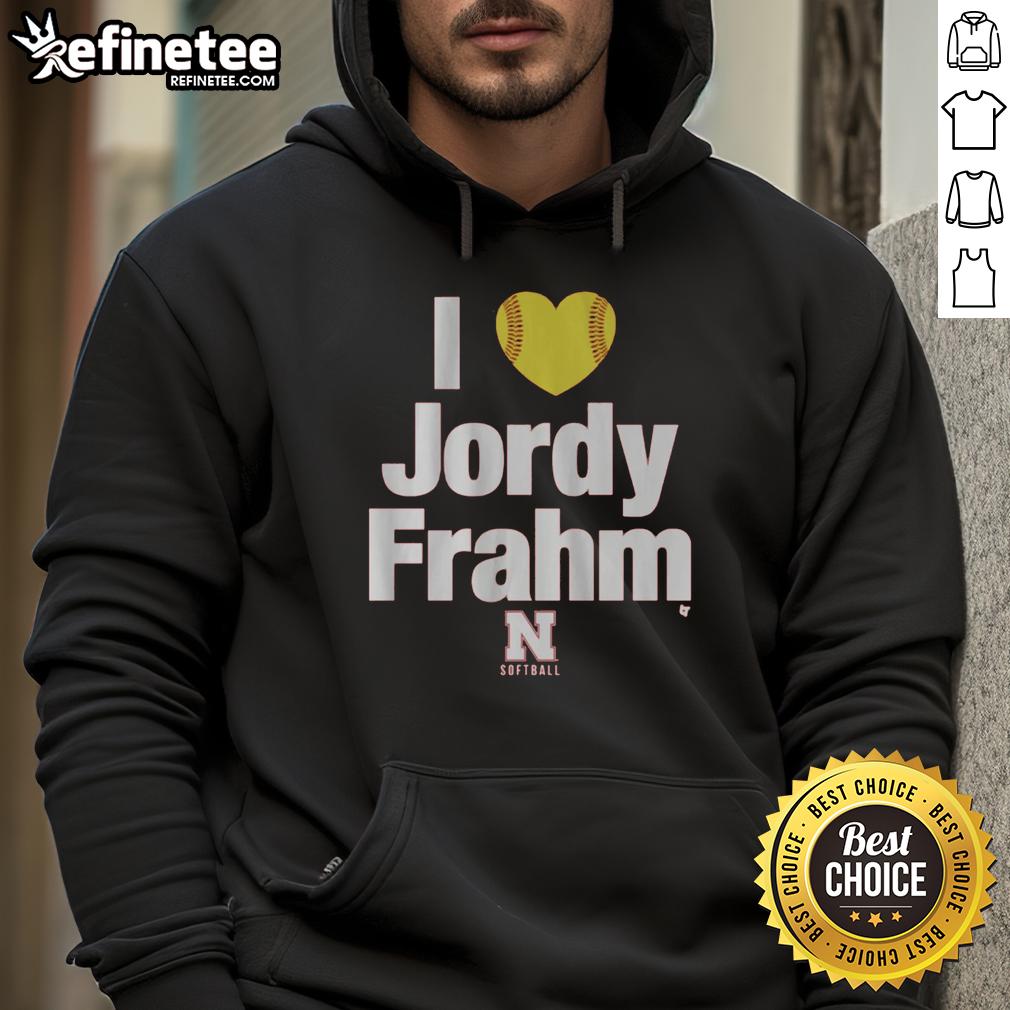 Nice Nebraska Softball I Heart Jordy Frahm Hoodie featuring a stylish design and vibrant colors, perfect for fans.