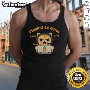 Funny angry cat wearing a tank top, showcasing its unique style while playing to relax. Perfect for cat lovers!