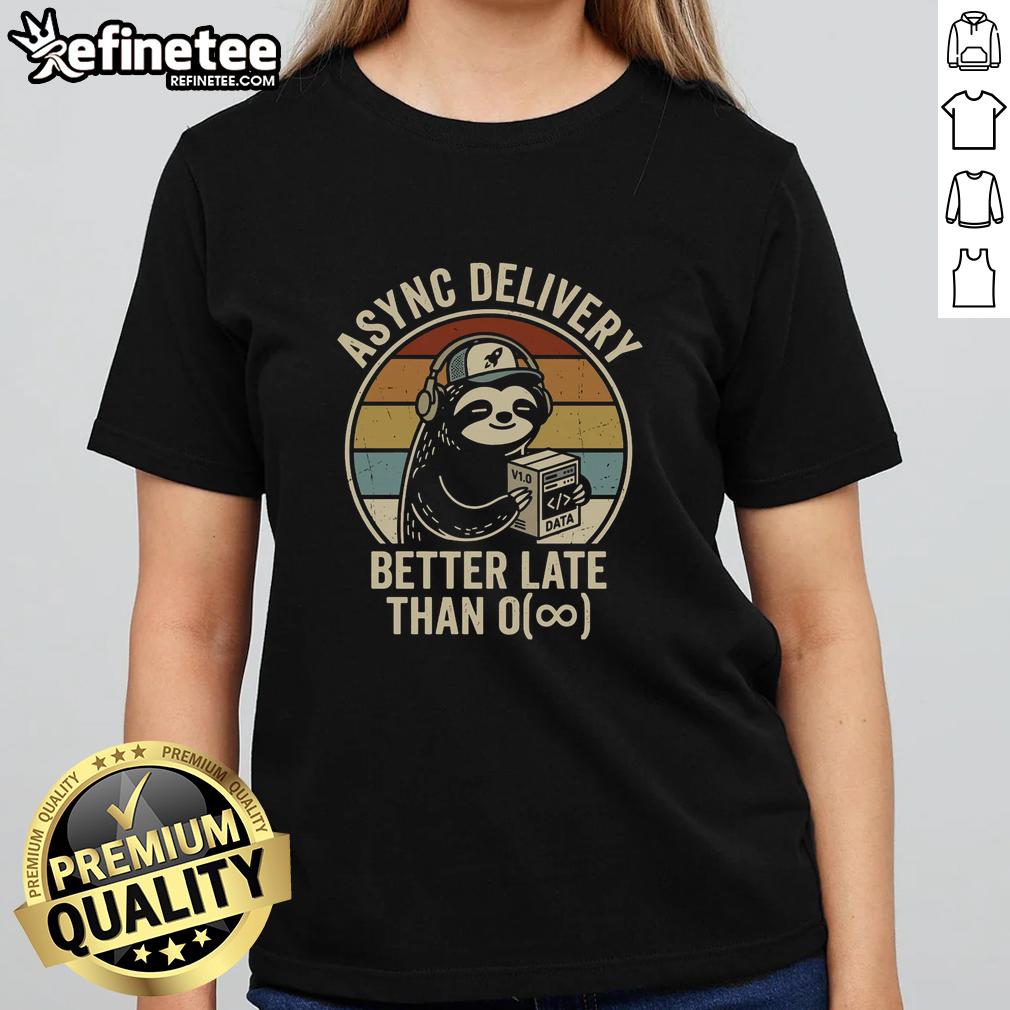 Official Better Late Than O Ladies Tee featuring a stylish design perfect for casual outings and showcasing a fun message.