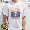 Official FC Cincinnati retro T-shirt featuring city skyline, stadium, river, and logo design.