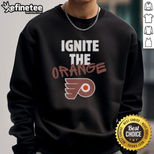 Official Philadelphia Flyers Ignite The Orange 2026 NHL Playoffs Fan Gear Sweatshirt, perfect for team spirit and comfort.