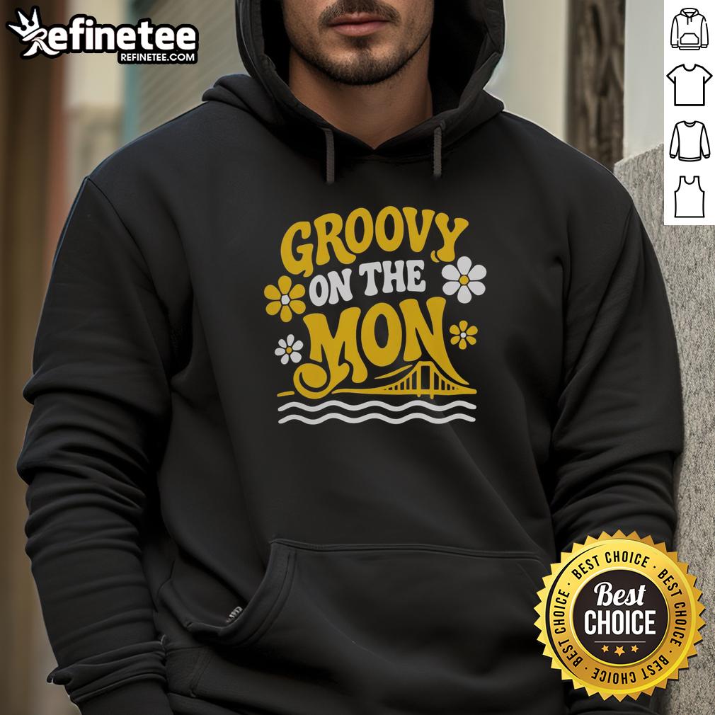 Official Pittsburgh Riverhounds SC Groovy on the Mon Hoodie in vibrant colors, perfect for fans of the soccer team.