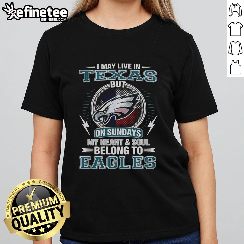 Original Philadelphia Eagles NFL ladies tee, perfect for fans who live in Texas but support the Eagles on Sundays.