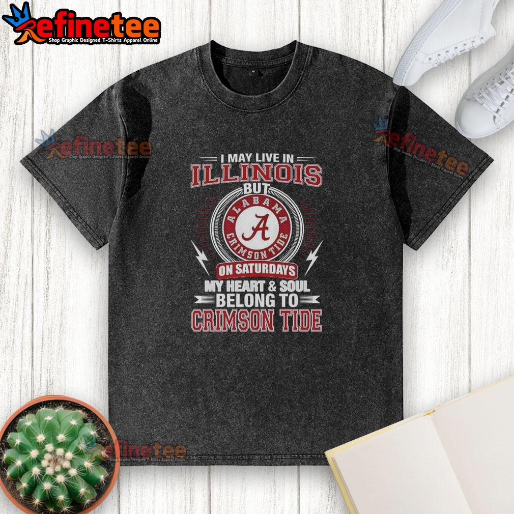 Premium Alabama Crimson Tide washed t-shirt, perfect for fans living in Illinois, showcasing team spirit and style.
