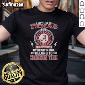 Premium Alabama Crimson Tide T-shirt featuring 'My Heart And Soul Belong To Crimson Tide' design, perfect for fans.