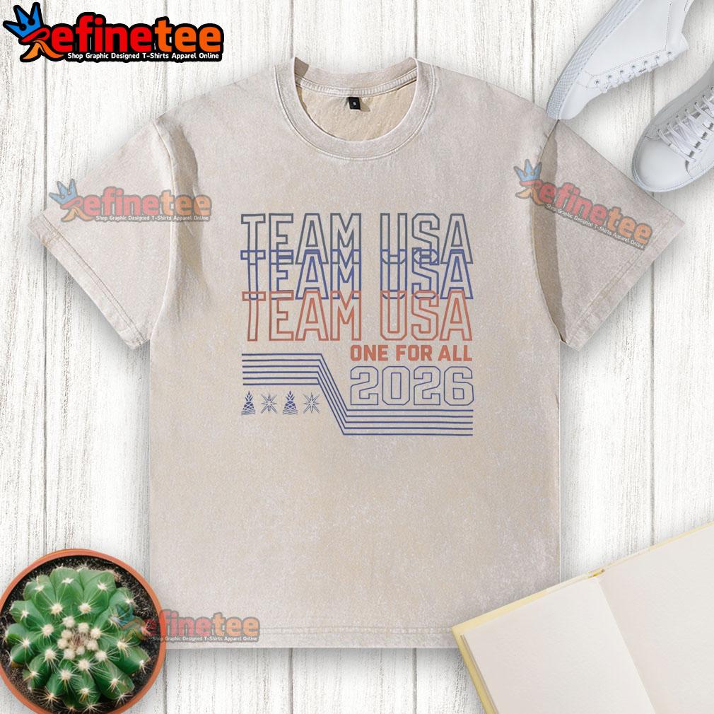 Alt Text: Premium Team USA One For All 2026 Sports Tournament graphic washed t-shirt for fans and athletes.