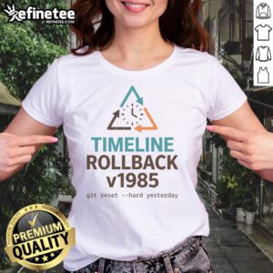 Pretty Timeline Rollback V1985 Ladies Tee featuring a stylish design and vibrant colors for casual wear.