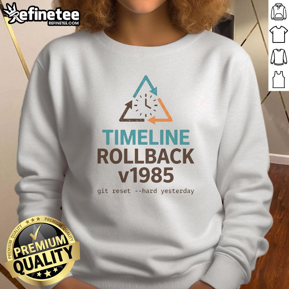 Pretty Timeline Rollback V1985 sweatshirt featuring a stylish design, perfect for casual wear and retro enthusiasts.