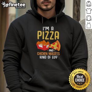 Alt Text: Funny hoodie for pizza lovers featuring chicken nuggets design, perfect for foodies and fast food enthusiasts.