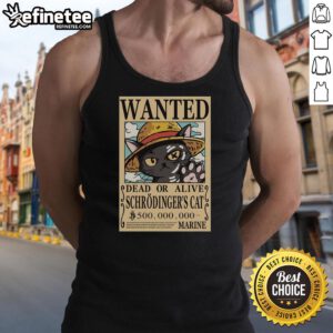 Top Schrodinger Cat Pirate Tank Top featuring a whimsical cat design in a pirate hat, perfect for quirky fashion lovers.