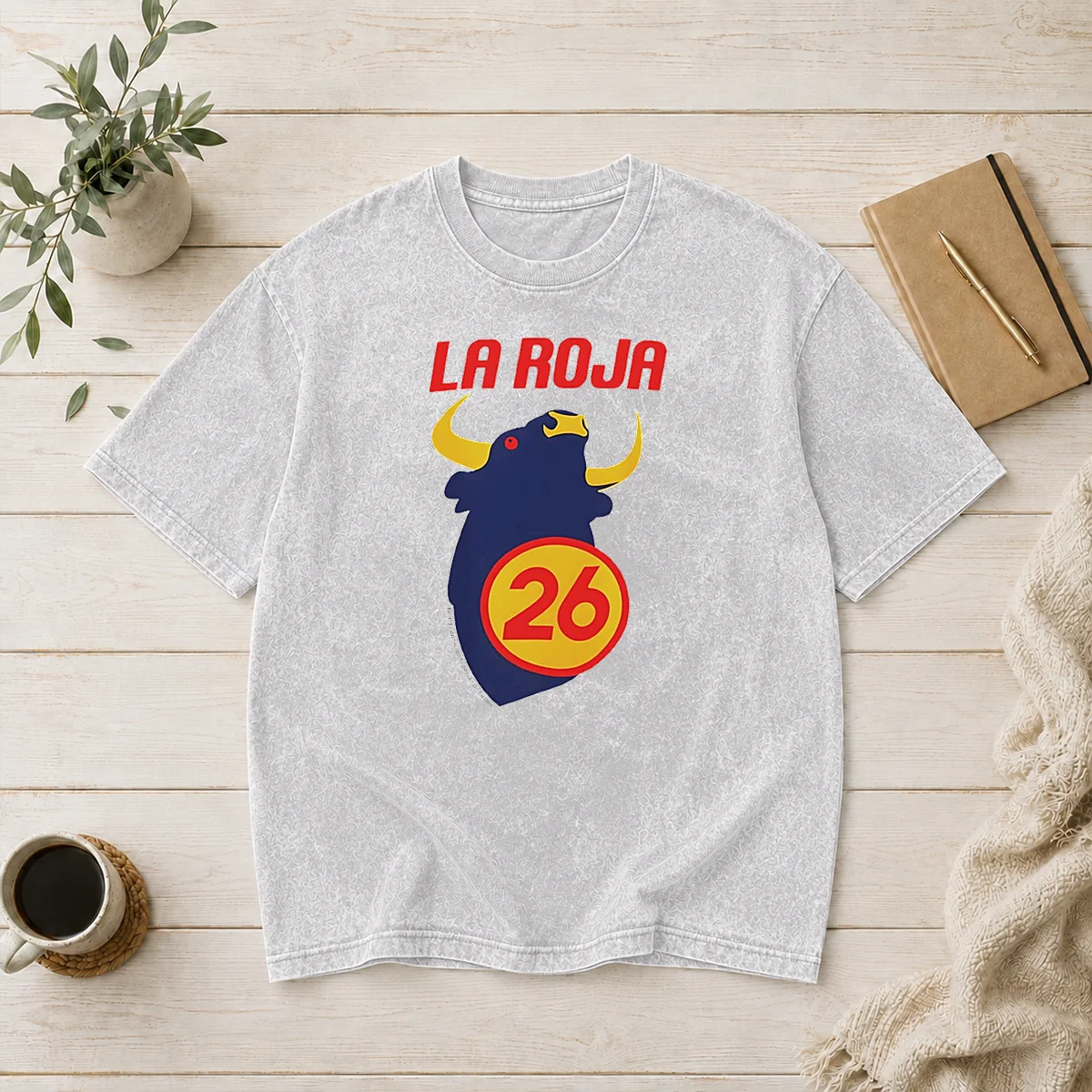 Awesome Spain La Roja World Cup 2026 National Football The Red One Washed T-Shirt