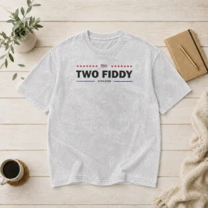 Awesome Two Fiddy 1776 2026 Patriotic USA 250th Years American Flag 4th Of July Washed T-Shirt