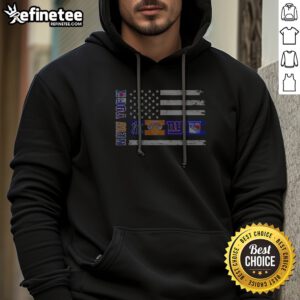 Funny New York Sport Teams Yankees Knicks Giants Rangers American Flag USA Independence Day Hoodie